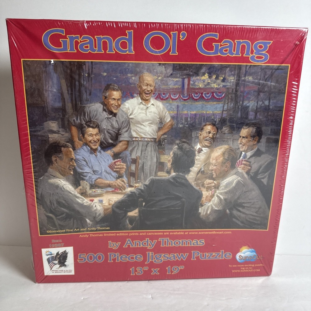 Grand Ol' Gang Presidents Jigsaw Puzzle Andy Thomas 500 Pc 13" x 19" New Sealed